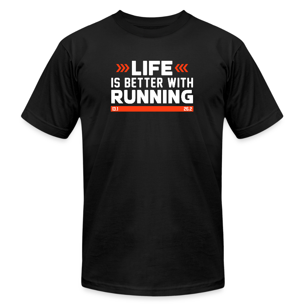 Life Is Better With Running, T-Shirt - black