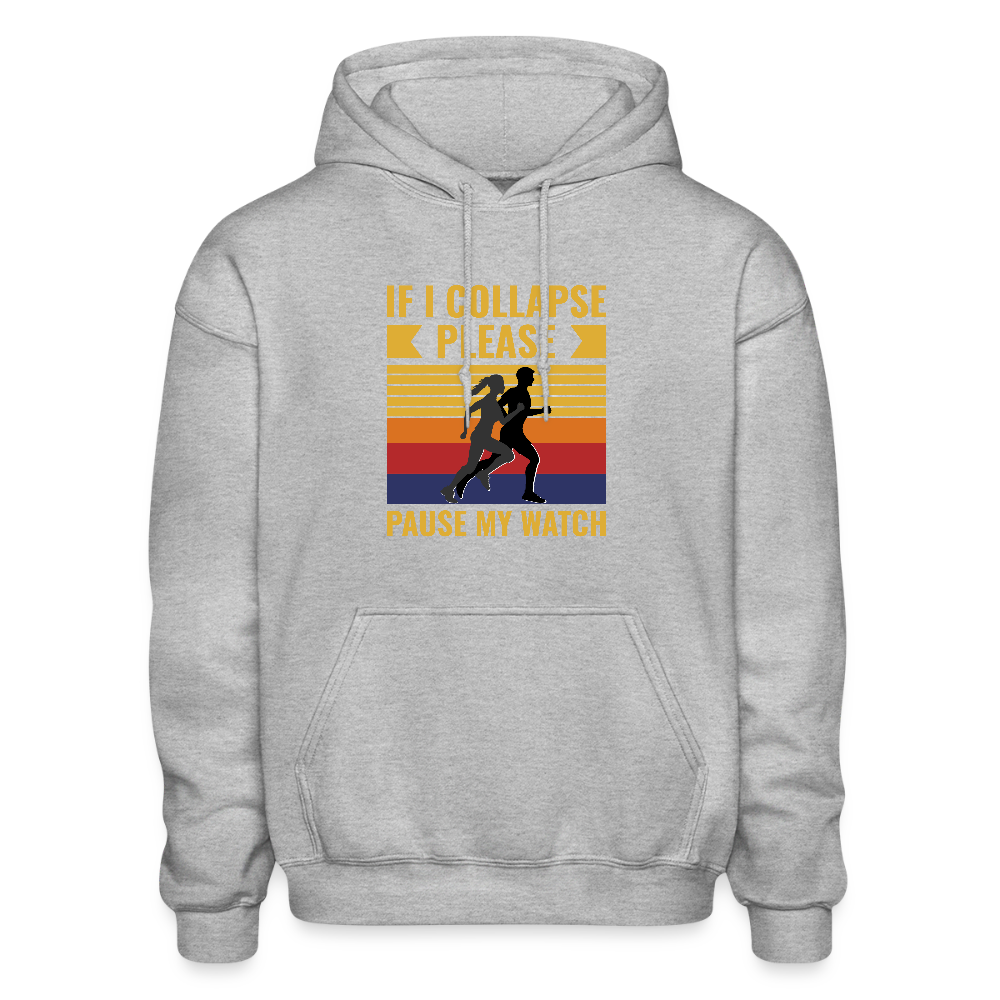 Pause My Watch Hoodie - heather gray