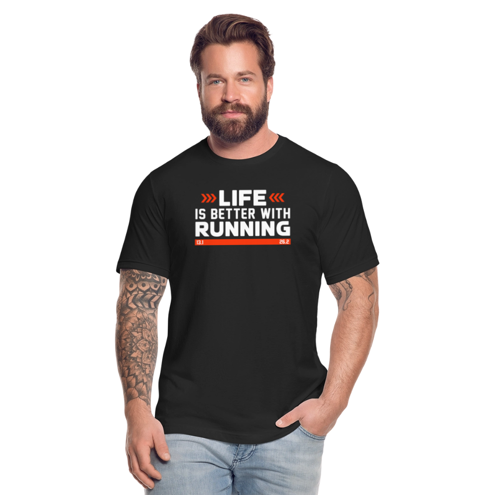 Life Is Better With Running, T-Shirt - black