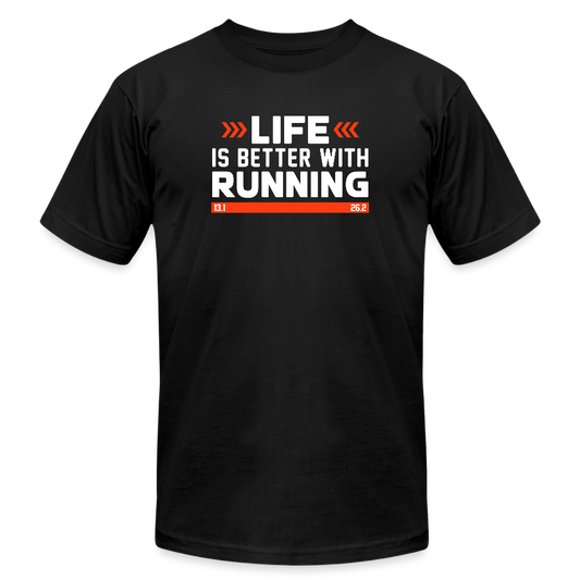 Life Is Better With Running, T-Shirt - black