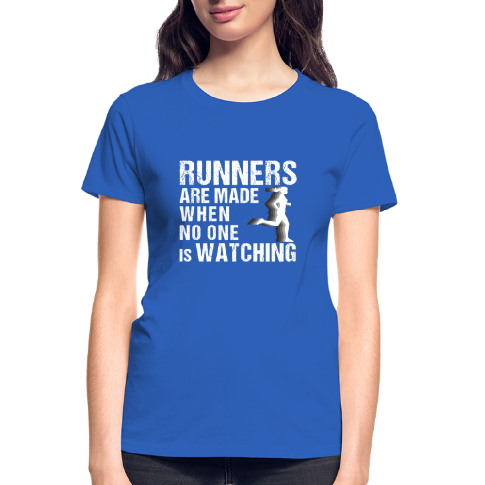 Runners Are Made When No One Is Watching T-Shirt, Women - royal blue