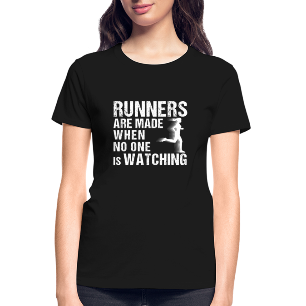 Runners Are Made When No One Is Watching T-Shirt, Women - black