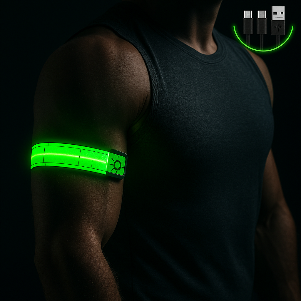 2-Pack Reflective Rechargeable Running Armbands