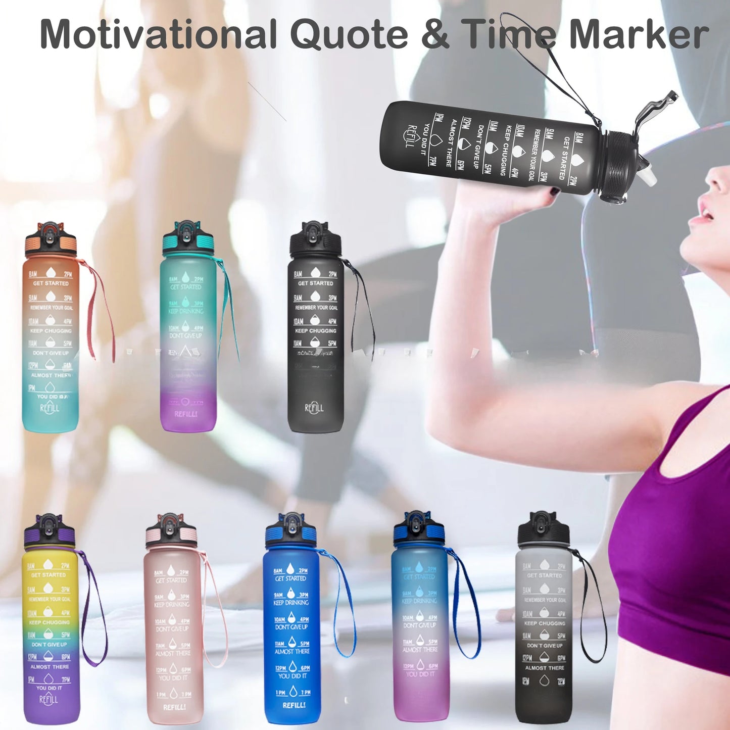 Motivational Running Water Bottle