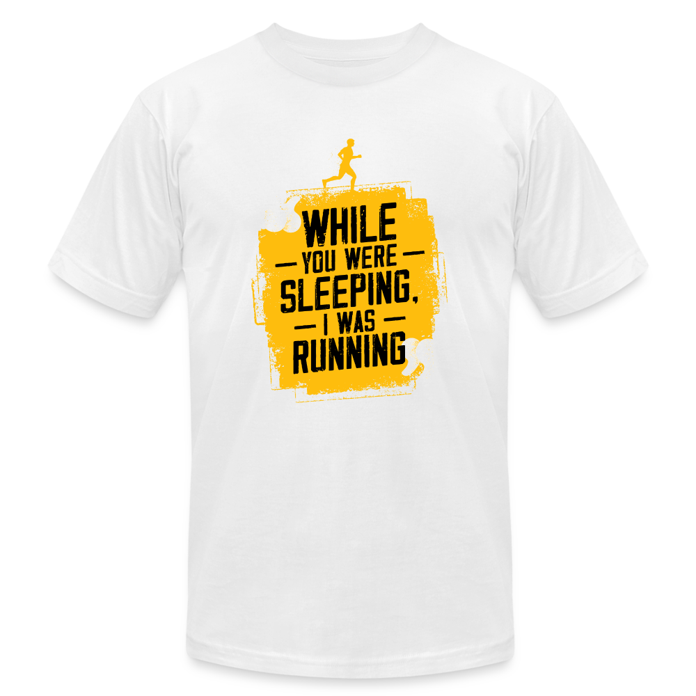 While You Were Sleeping, I Was Running- T-Shirt - white