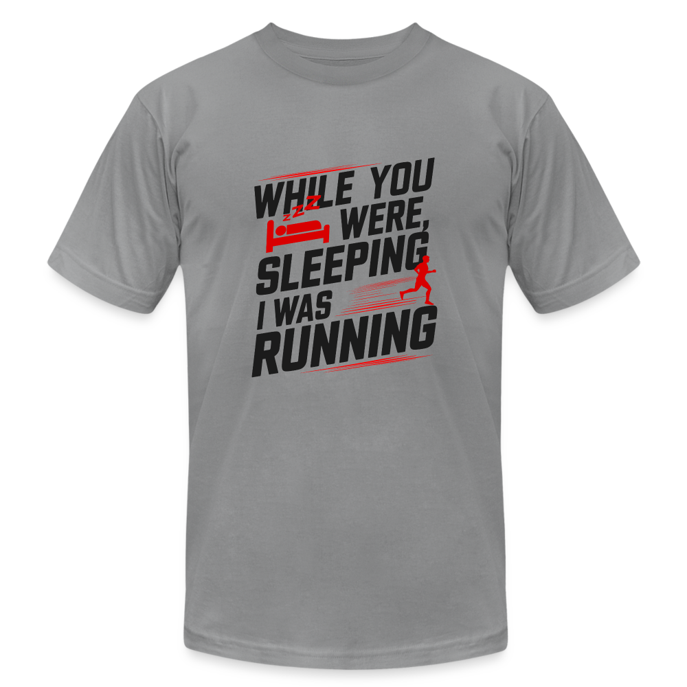 While You Were Sleeping, I Was Running T-Shirt - slate