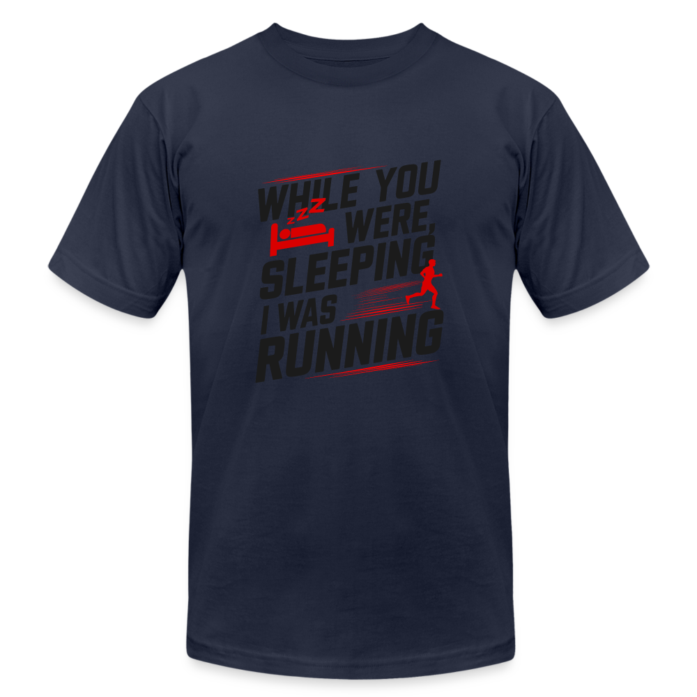 While You Were Sleeping, I Was Running T-Shirt - navy