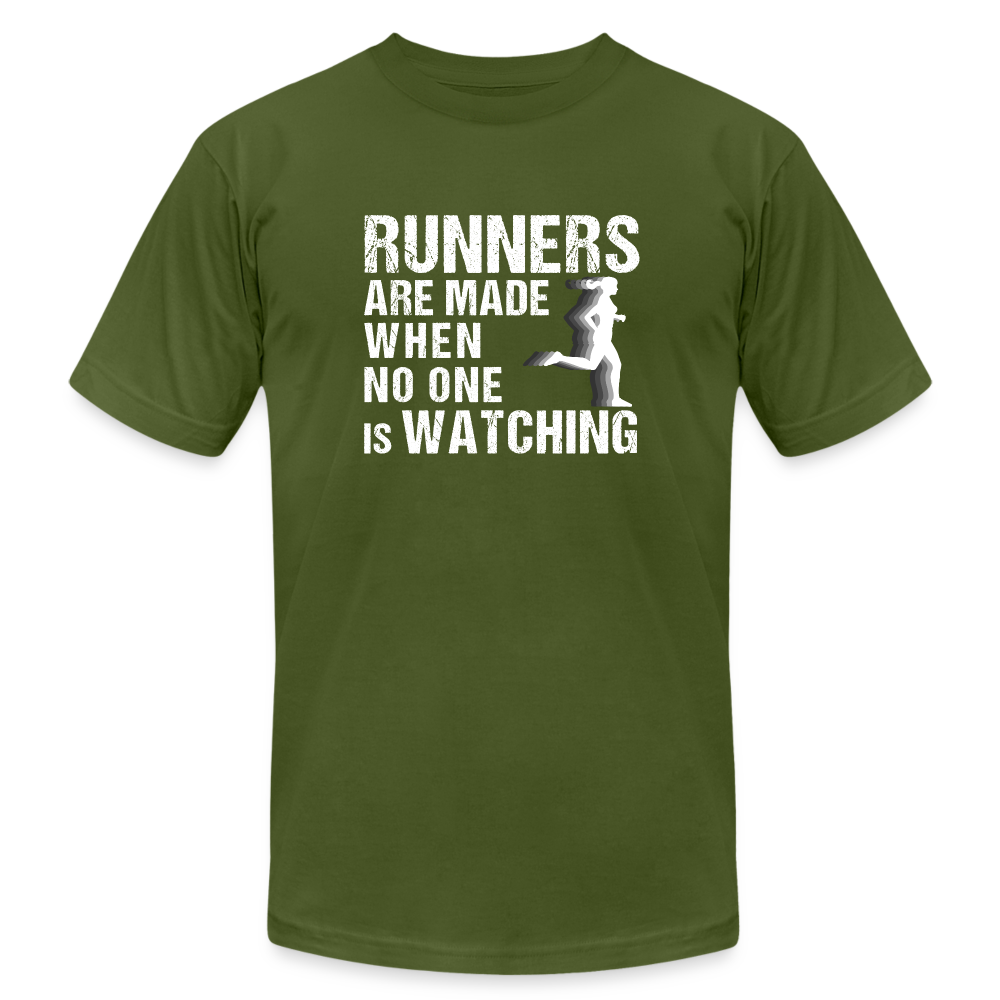 Runners Are Made When No One Is Watching T-Shirt, Women - olive