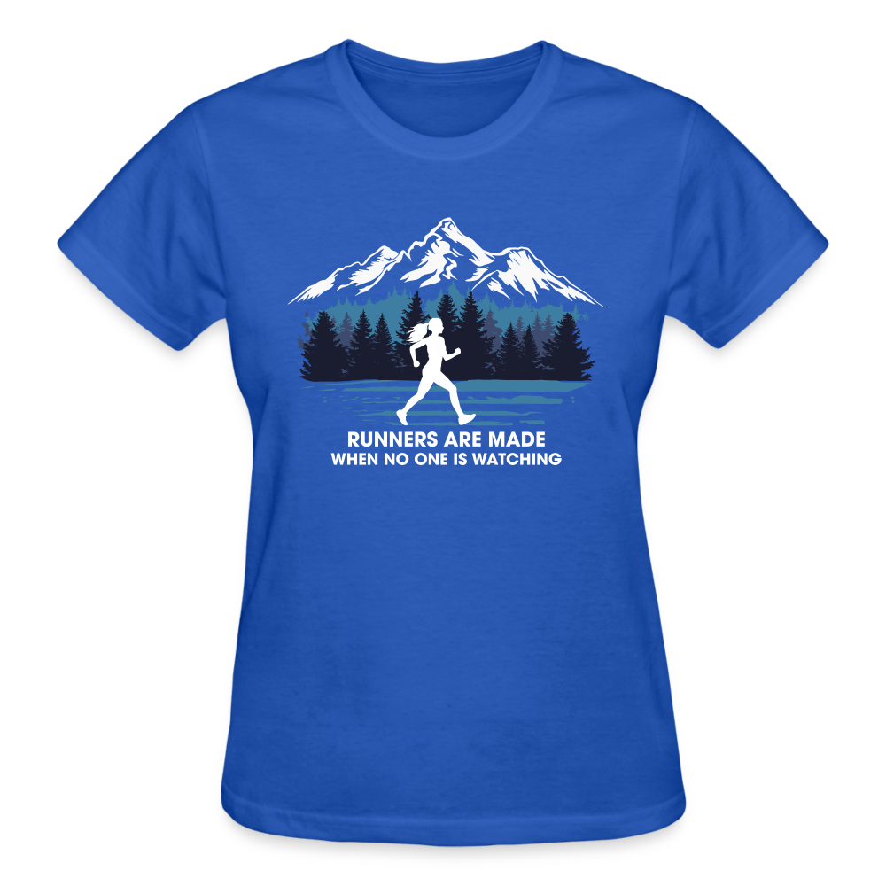 Runners Are Made When No One Is Watching T-Shirt, Ladies - royal blue