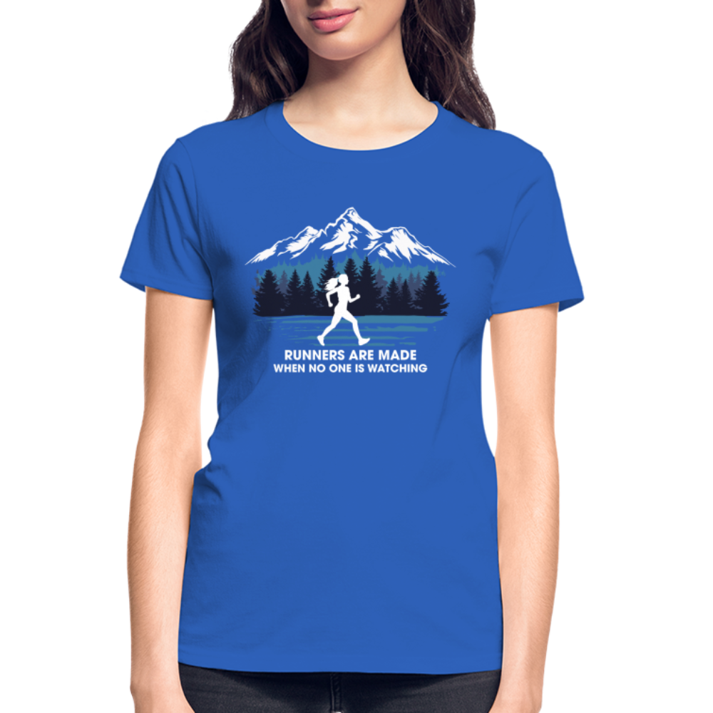 Runners Are Made When No One Is Watching T-Shirt, Ladies - royal blue